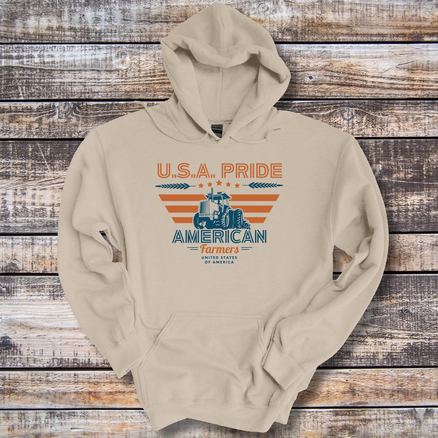 USA Pride American Farmers Long-Sleeve Hoodie | Farmer Gift
