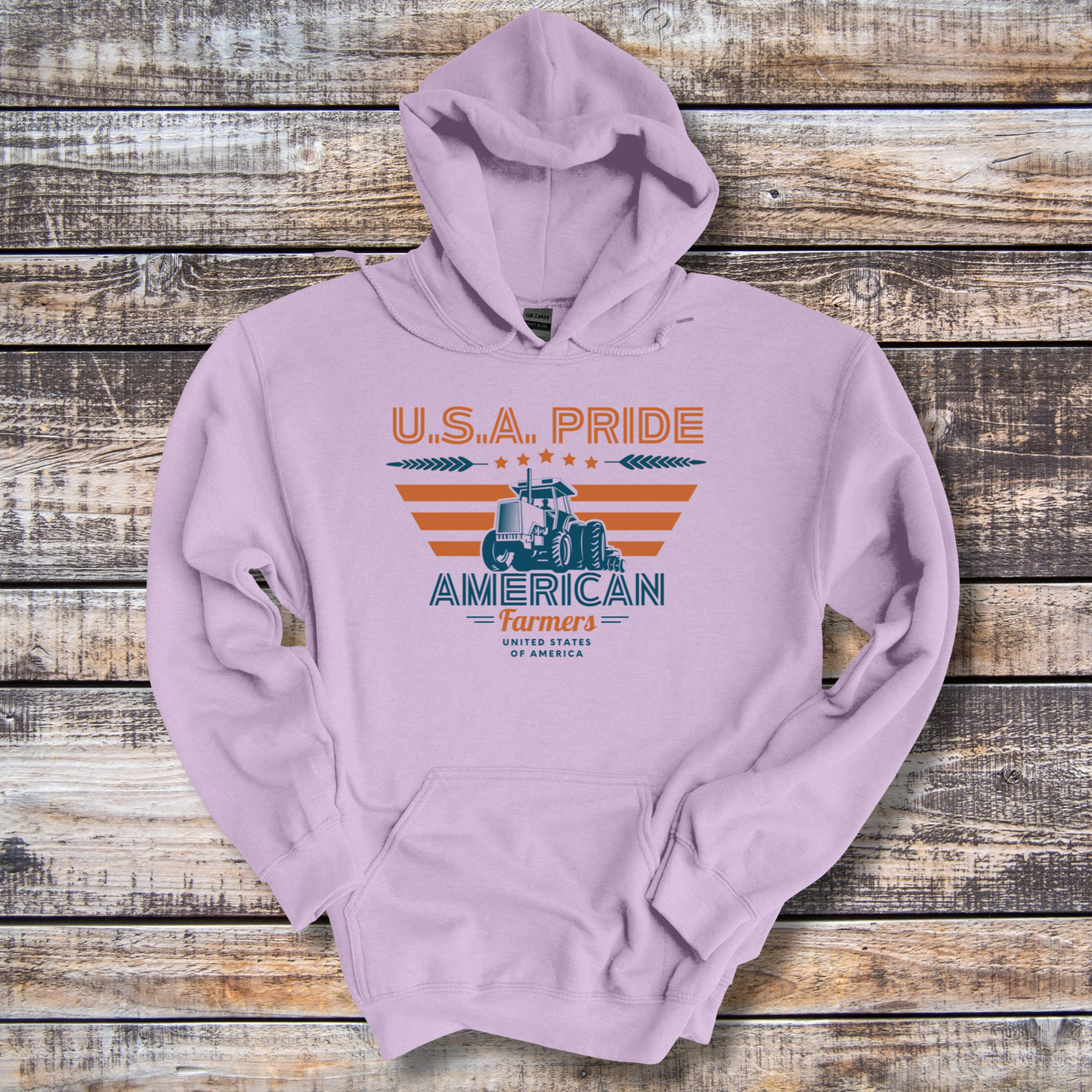USA Pride American Farmers Long-Sleeve Hoodie | Farmer Gift