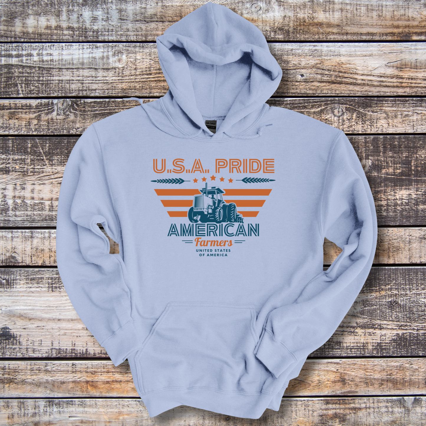 USA Pride American Farmers Long-Sleeve Hoodie | Farmer Gift
