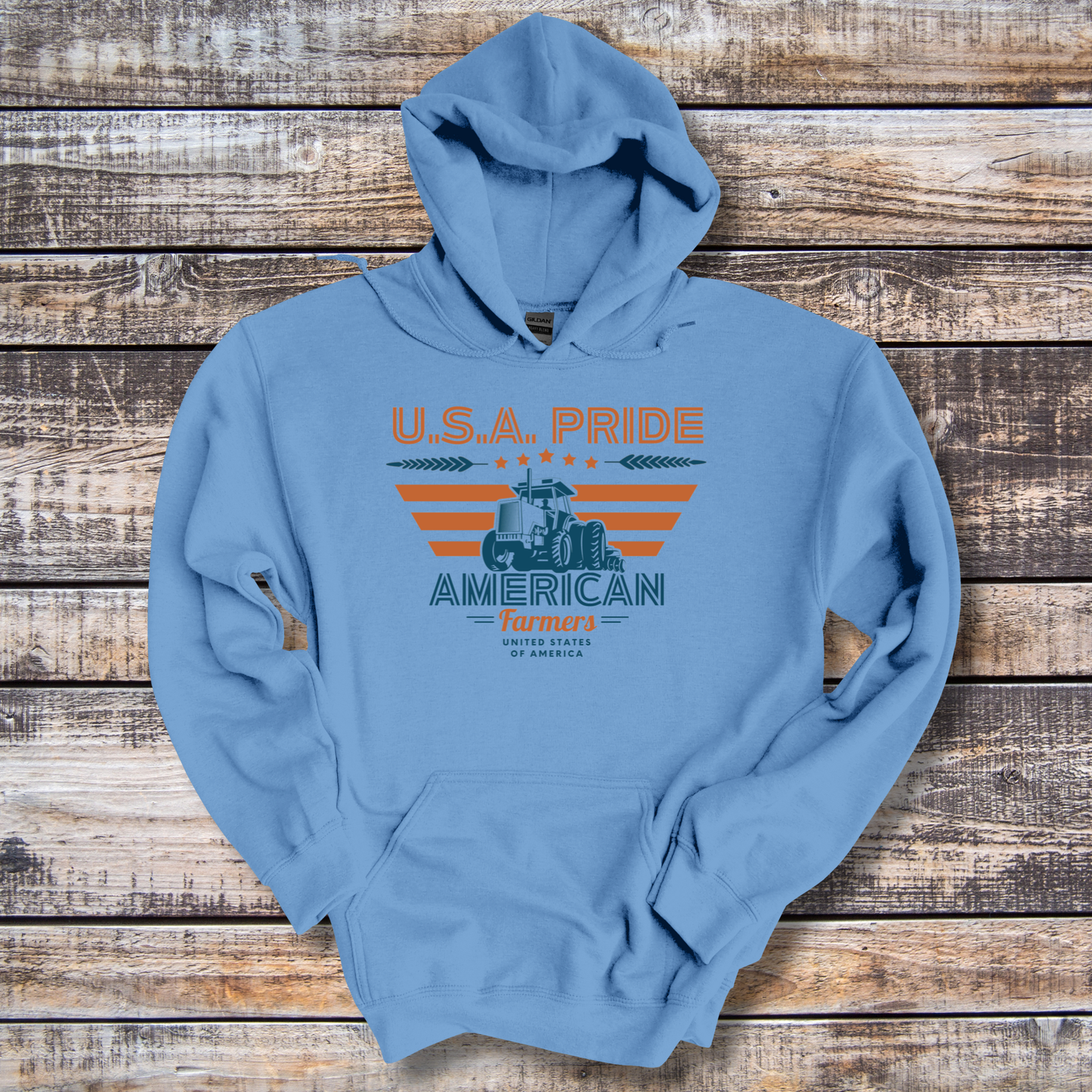 USA Pride American Farmers Long-Sleeve Hoodie | Farmer Gift