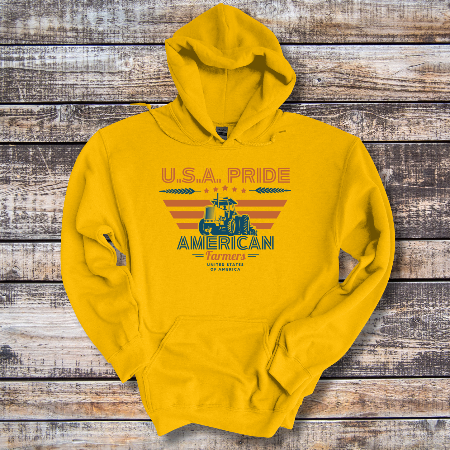 USA Pride American Farmers Long-Sleeve Hoodie | Farmer Gift