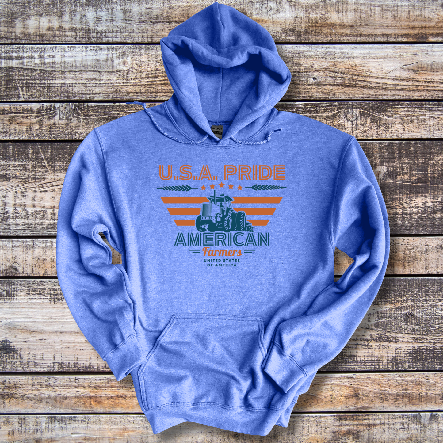 USA Pride American Farmers Long-Sleeve Hoodie | Farmer Gift