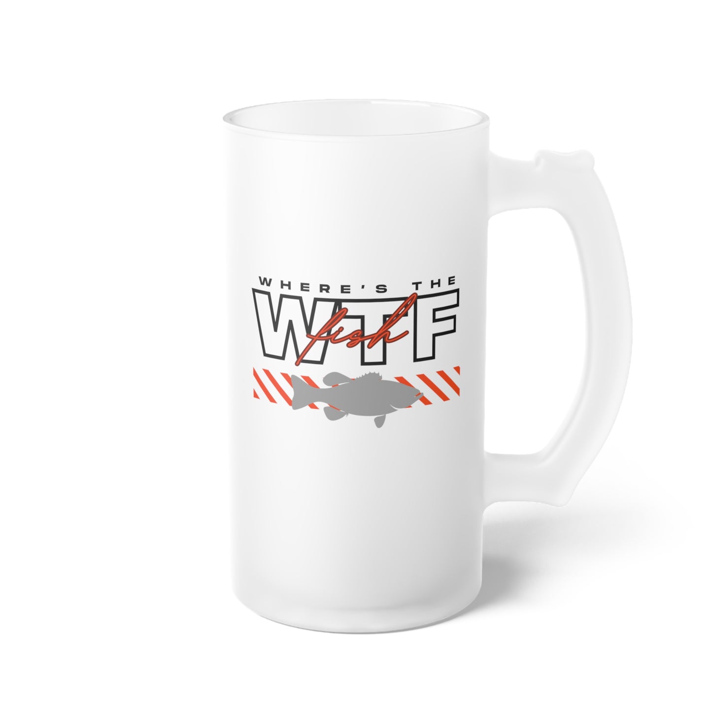Frosted Glass Beer Mug - WTF Where's the Fish