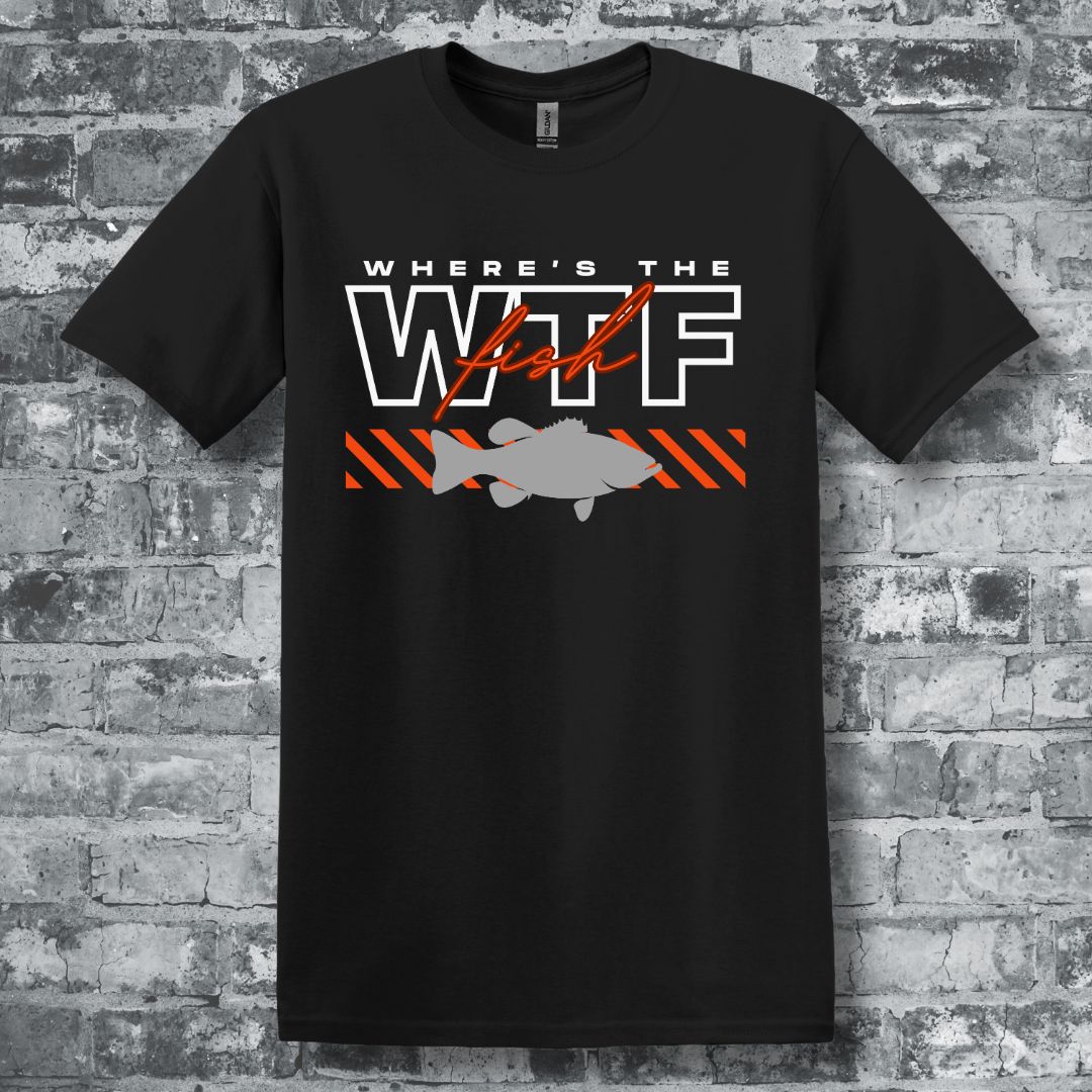 This is image of  WTF Where's the Fish T-Shirt version 2