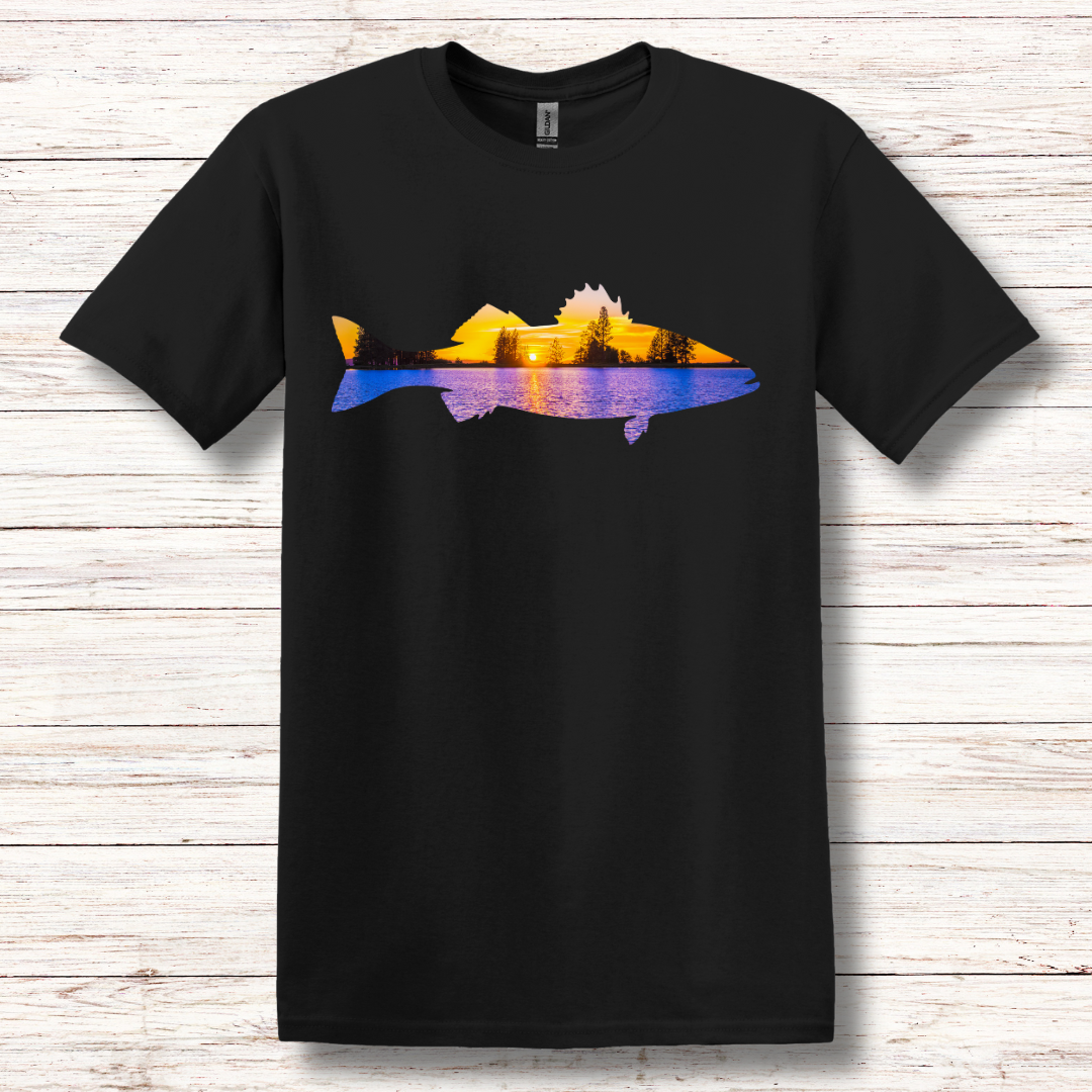 This is image of  Largemouth Bass Sunset T-Shirt version 4