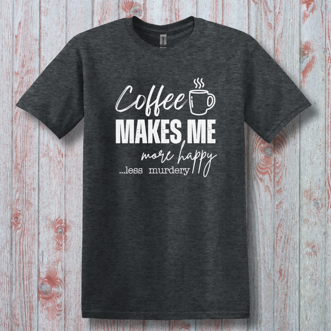 This is image of  Coffee Makes Me More Happy T-Shirt version 2