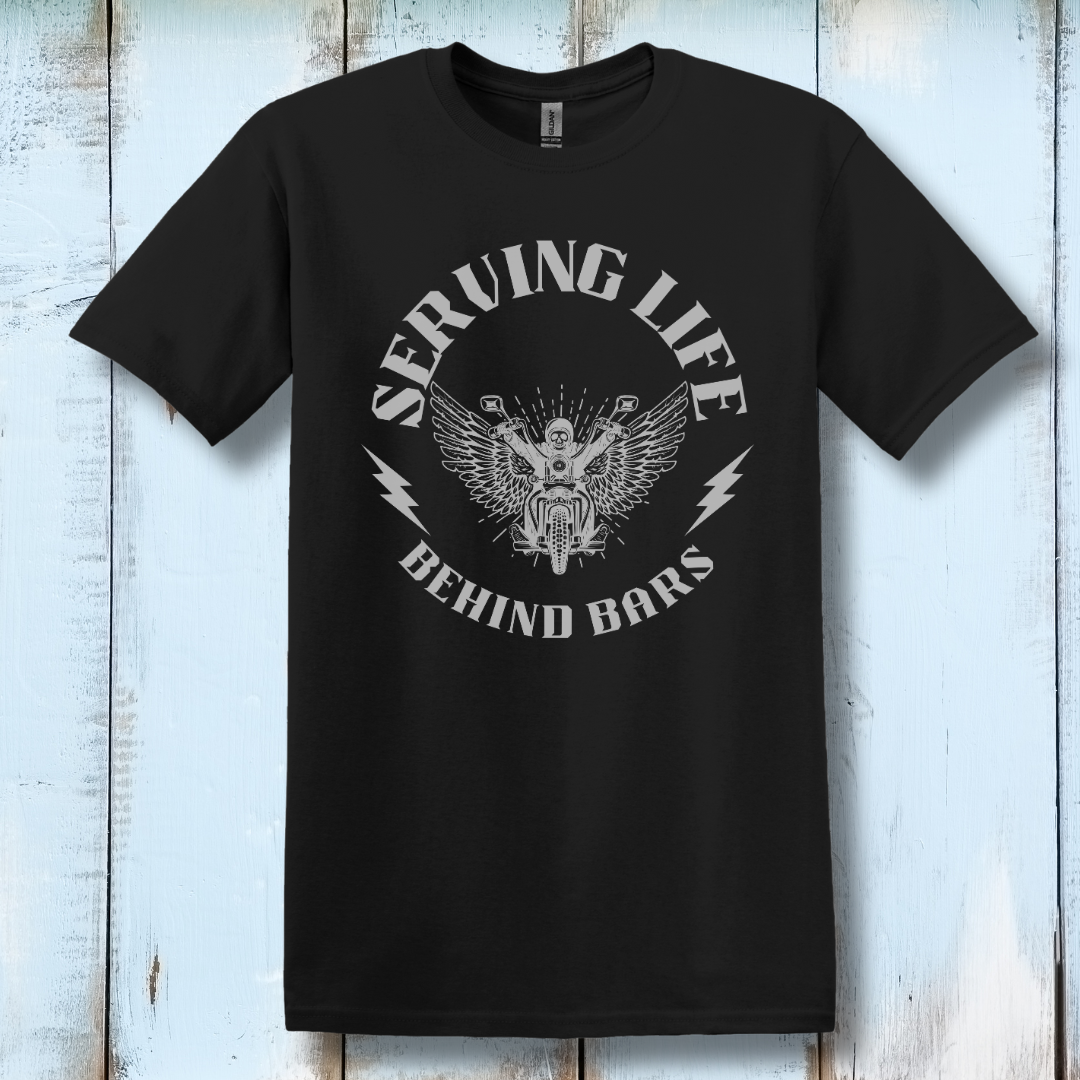 This is image of  Serving Life Behind Bars T-Shirt version 1
