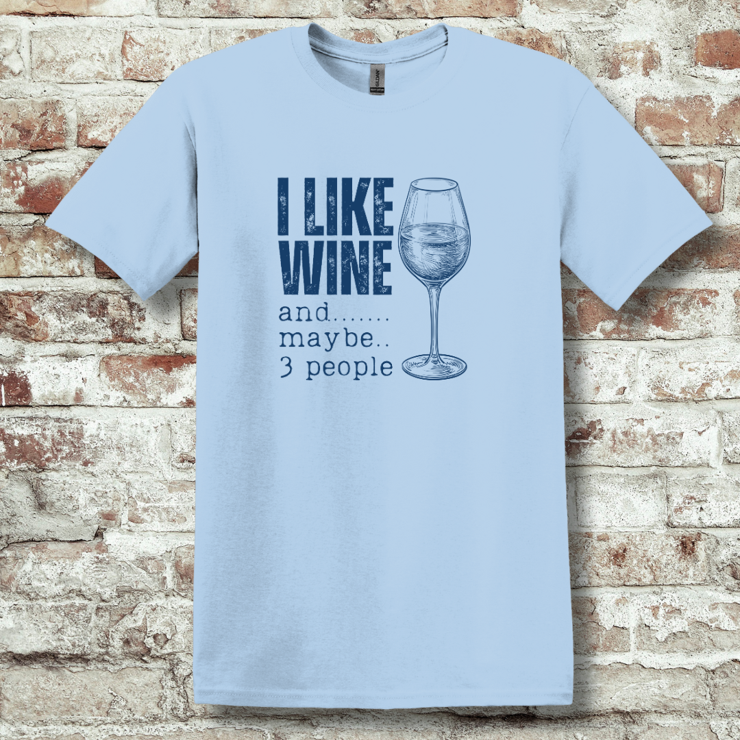 This is image of  I Like Wine T-Shirt version 3