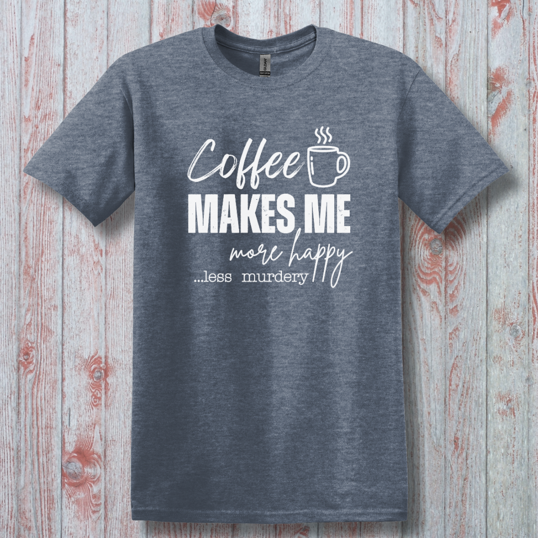 This is image of  Coffee Makes Me More Happy T-Shirt version 3