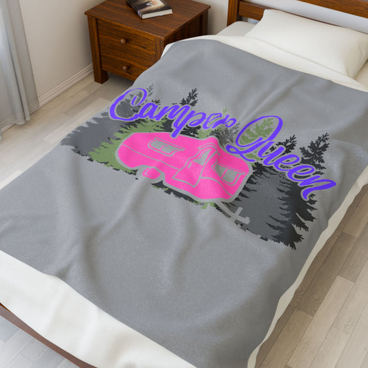 Velveteen Plush Blanket - Camper Queen