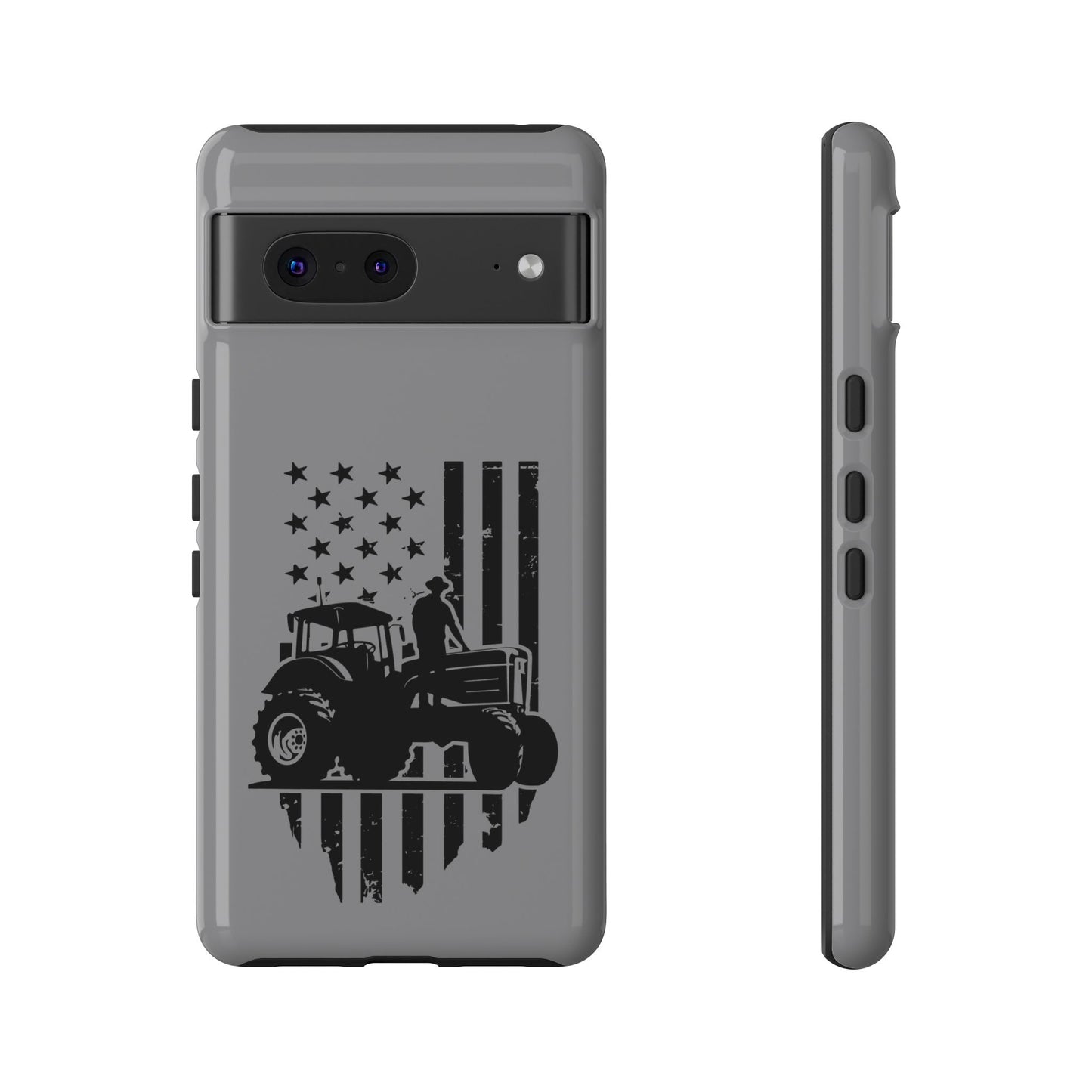 Cell Phone Case | USA Tractor, Distressed Flag | For iPhone, Samsung Galaxy, and Google Pixel