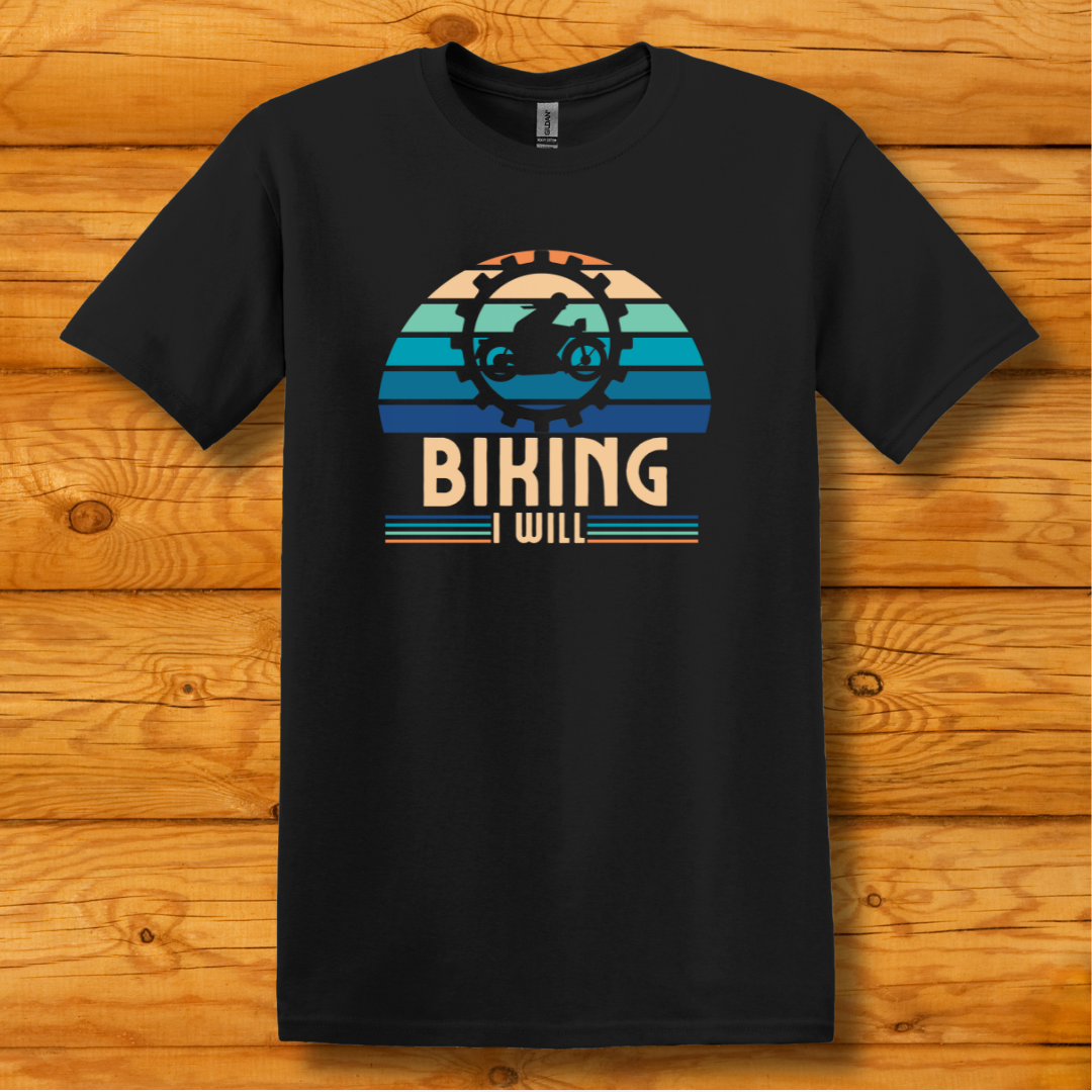 This is image of  Biking I Will T-Shirt version 1