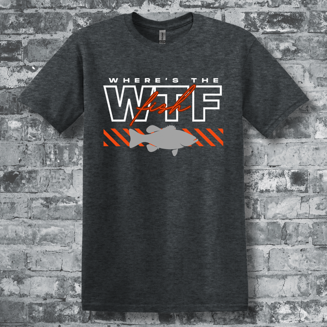 This is image of  WTF Where's the Fish T-Shirt version 4
