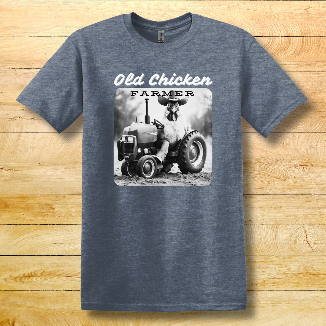 This is image of  Old Chicken Farmer T-Shirt version 4