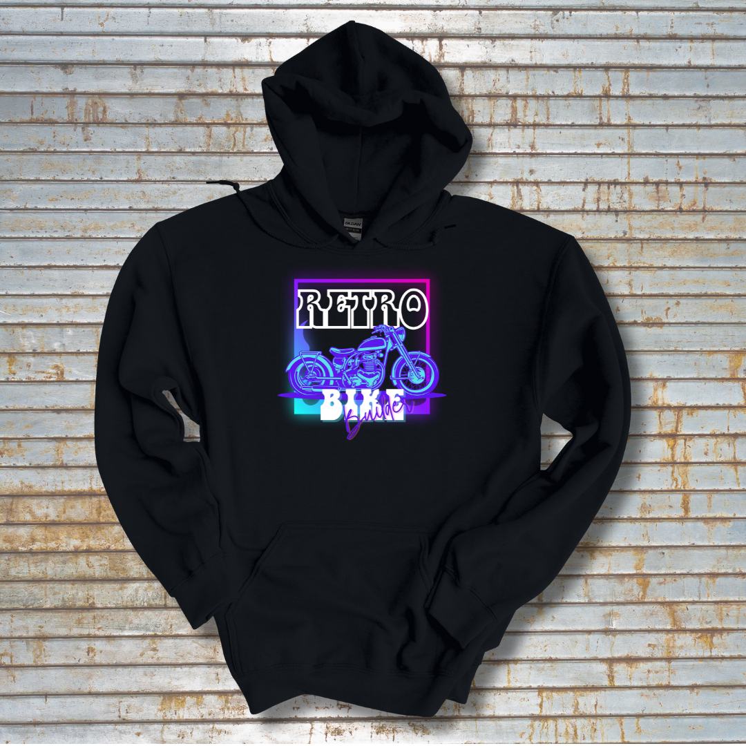 This is image of  Retro Bike Builder Long-Sleeve Hoodie version 1