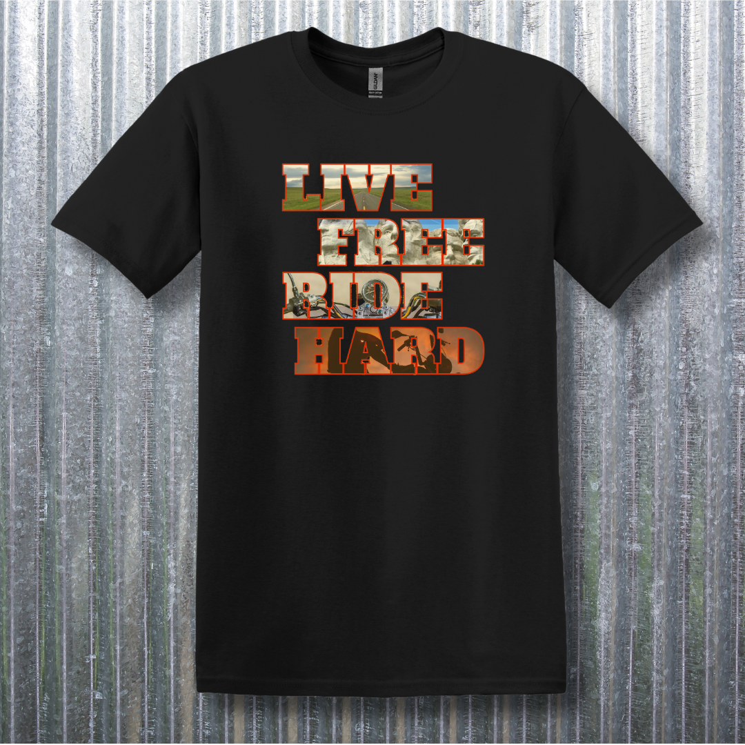 This is image of  Live Free Ride Hard T-Shirt version 1