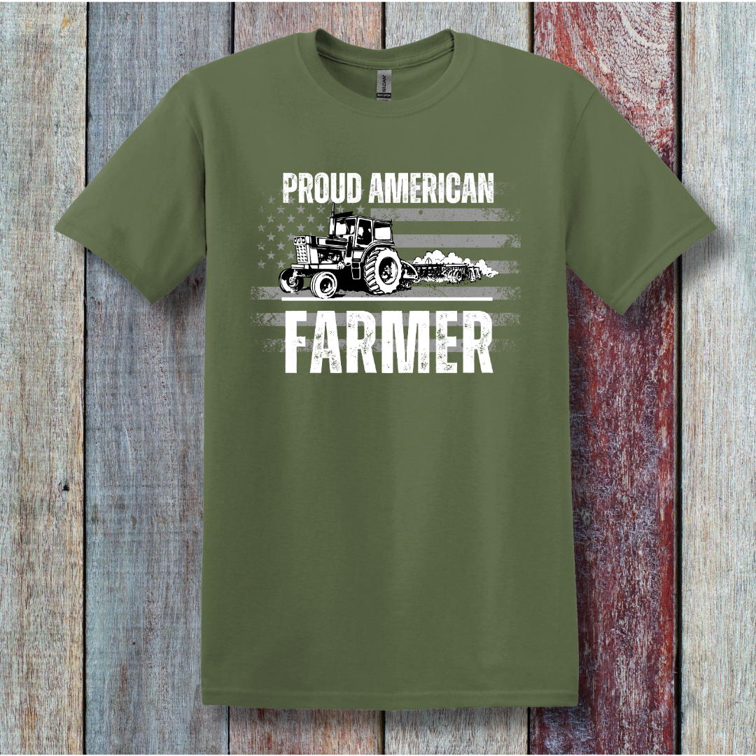 This is image of  Proud American Farmer T-Shirt version 3