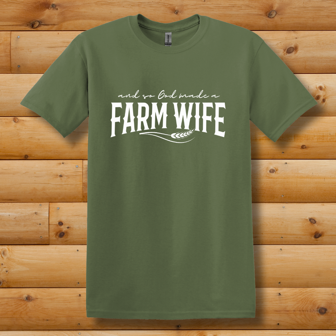 This is image of  And So God Made a Farm Wife T-Shirt version 4