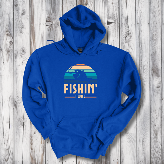 This is image of  Fishin I Will Long-Sleeve Hoodie version 6