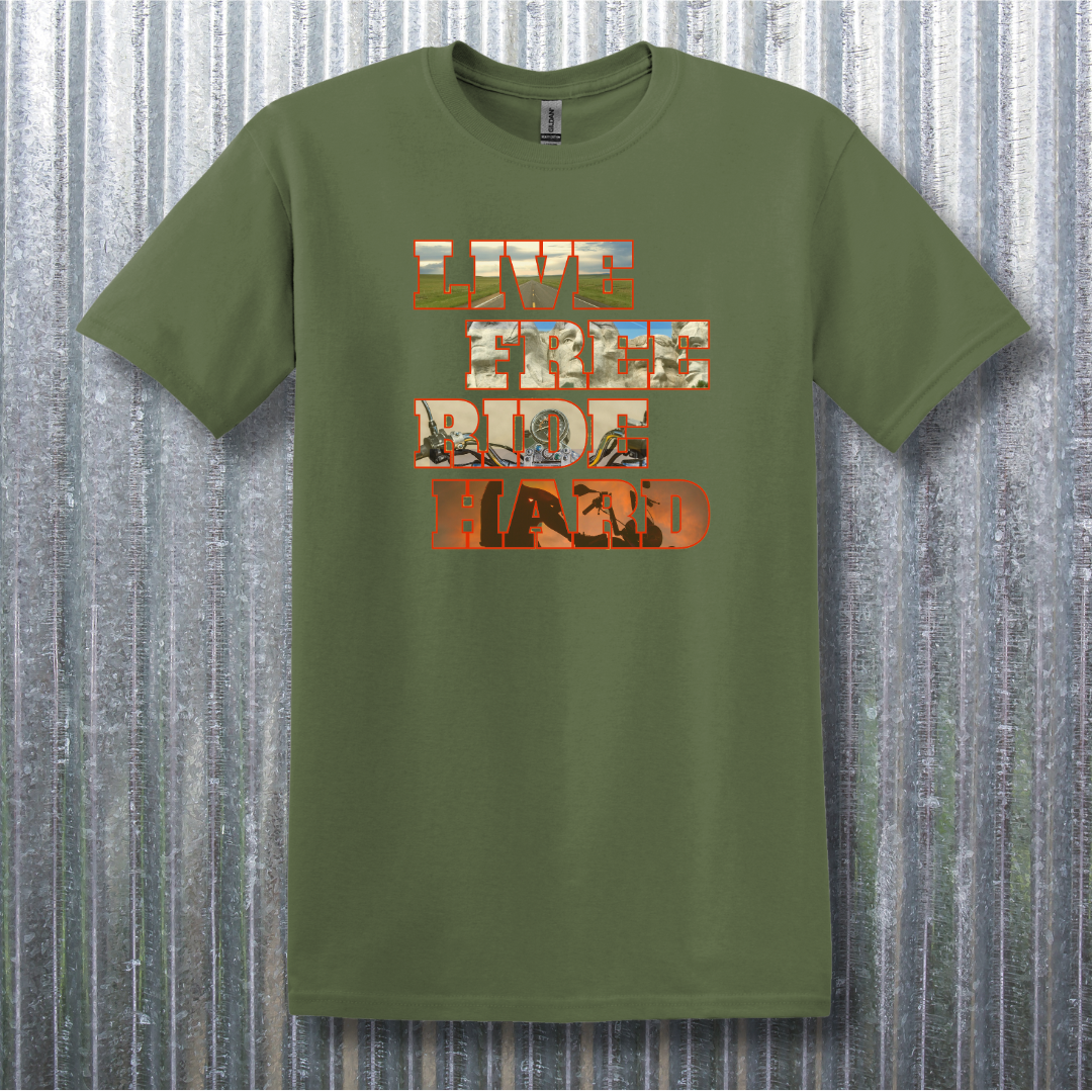 This is image of  Live Free Ride Hard T-Shirt version 5