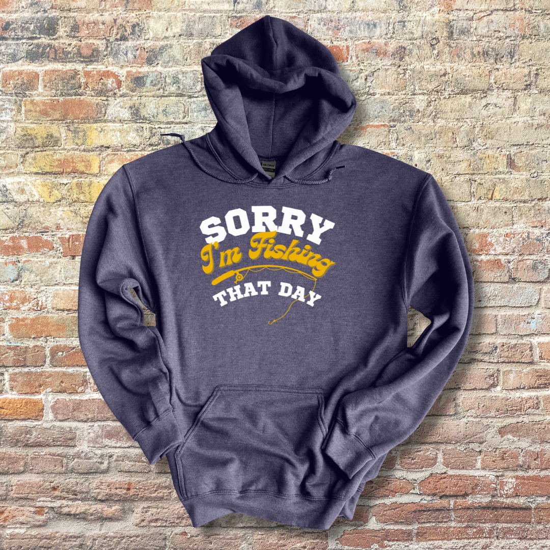 This is image of  Sorry I'm Fishing That Day Long-Sleeve Hoodie version 5