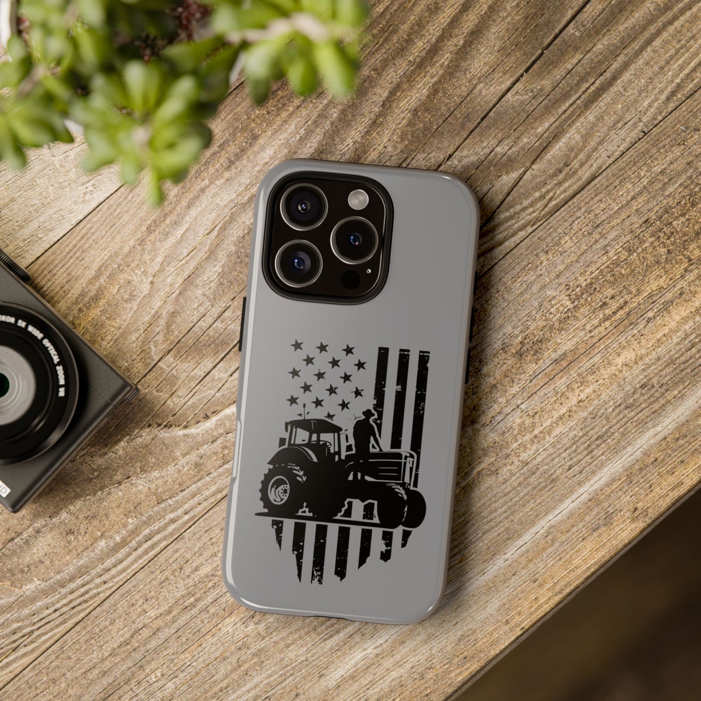 Cell Phone Case | USA Tractor, Distressed Flag | For iPhone, Samsung Galaxy, and Google Pixel