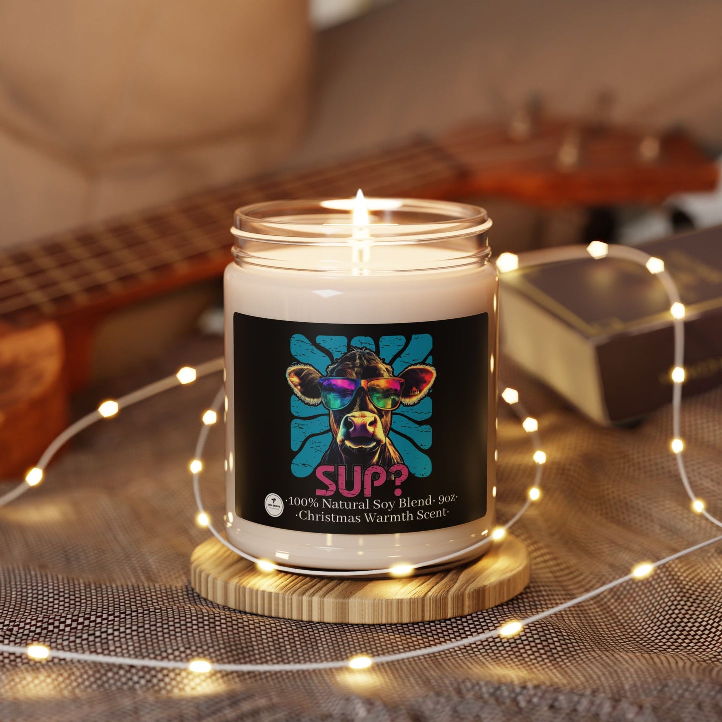 Scented Soy Candle, 9oz - Sup? (Cow Version)