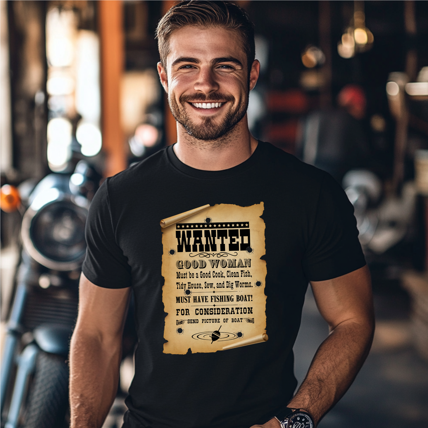 Wanted Good Woman T-Shirt | Funny Fishing Shirt