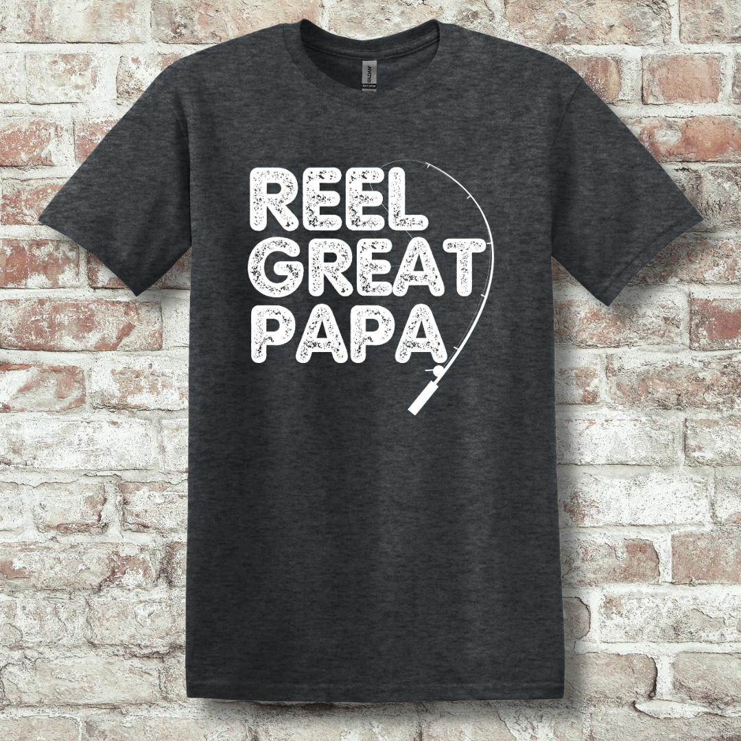 This is image of  Reel Great Papa T-Shirt version 3
