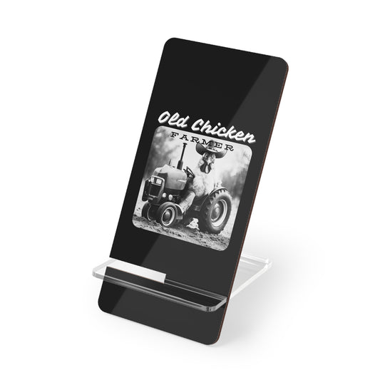 Old Chicken Farmer, Cell Phone Stand for Desk or Nightstand