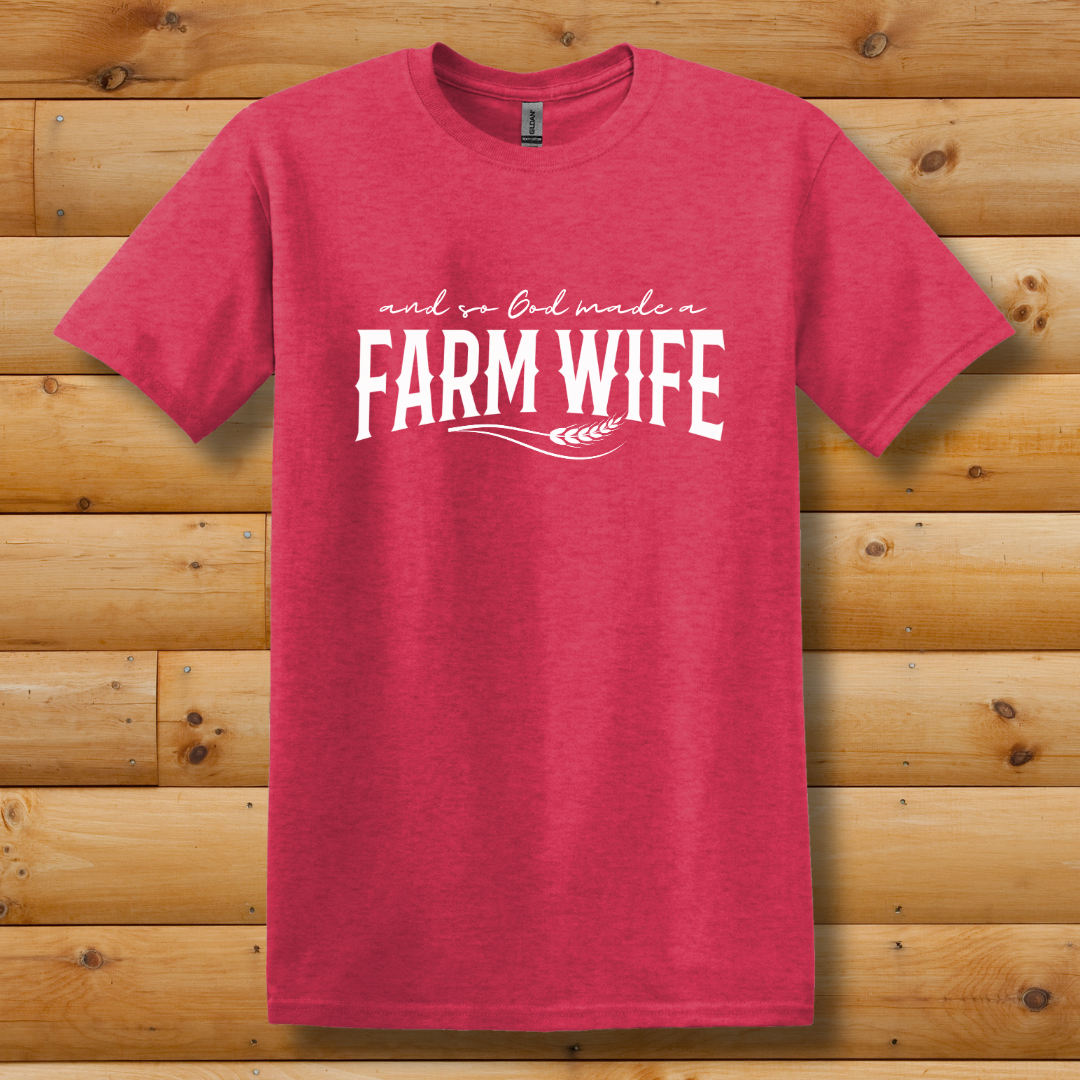This is image of  And So God Made a Farm Wife T-Shirt version 5