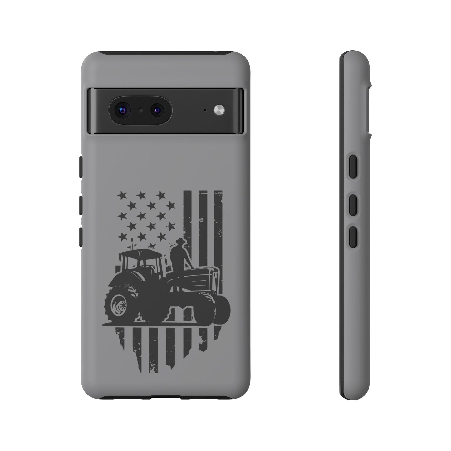 Cell Phone Case | USA Tractor, Distressed Flag | For iPhone, Samsung Galaxy, and Google Pixel