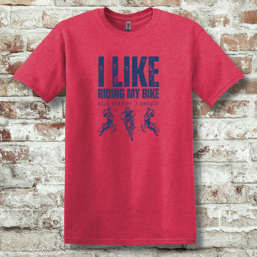 This is image of  I Like Riding My Bike, Dirt Bike Version, T-Shirt version 11