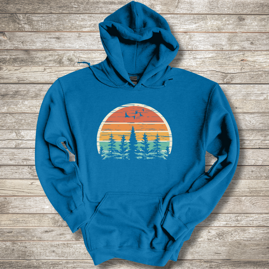 Nature Retro Vibe Long-Sleeve Hoodie | Camping Gift Ideas