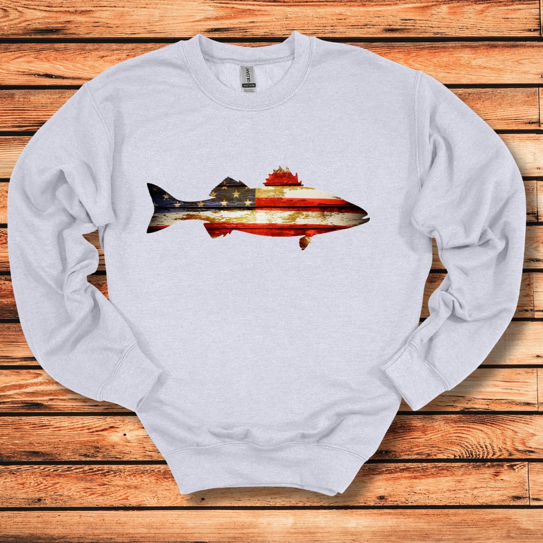 Distressed Bass Flag Sweatshirt