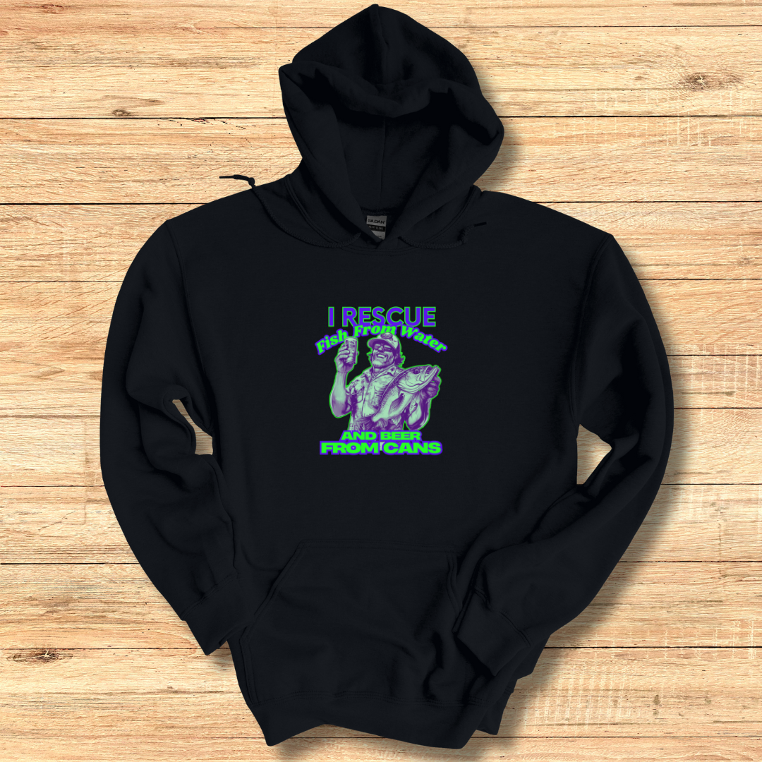 I Rescue Fish From Water Long-Sleeve Hoodie | Funny Fishing Shirts