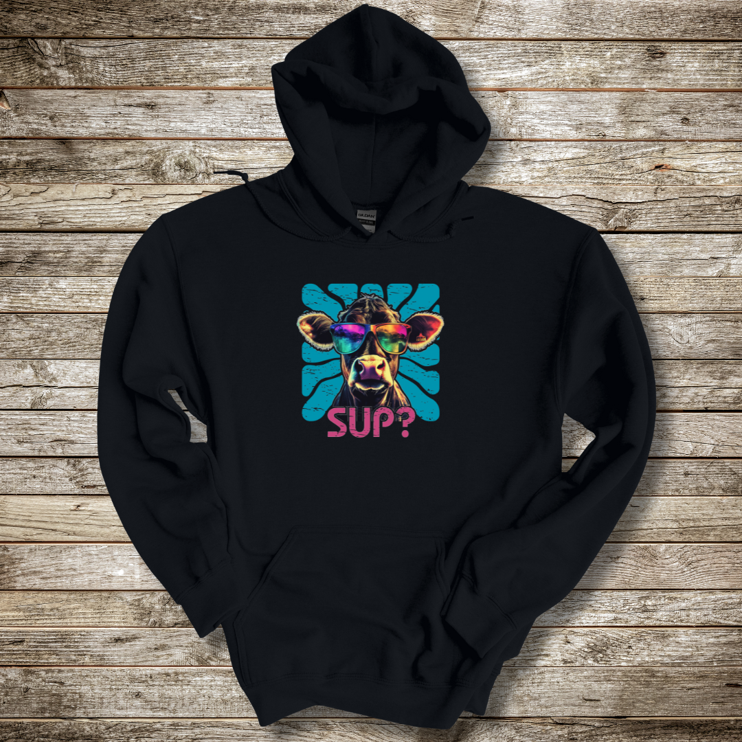 Cow Sup? Long-Sleeve Hoodie | Gift Ideas for Farmers
