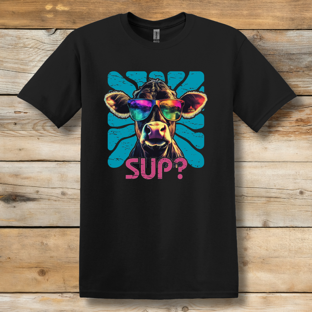 Cow Sup? T-Shirt | Farmer T-Shirts Funny