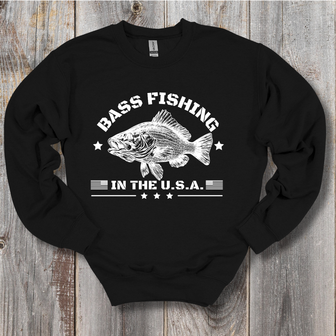 Bass Fishing in the USA Sweatshirt | Gifts for Anglers