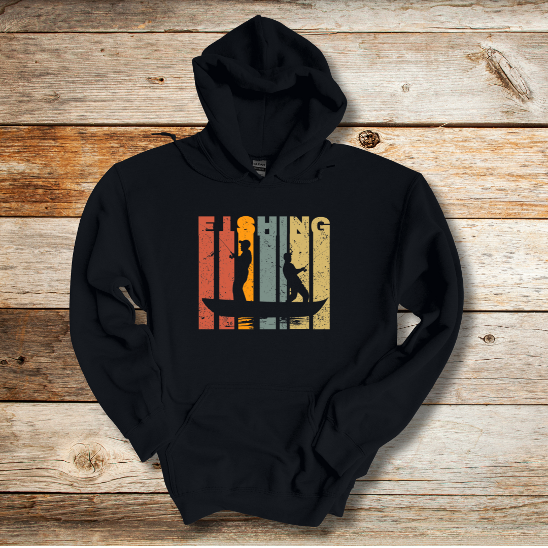 Fishing Grunge Long-Sleeve Hoodie