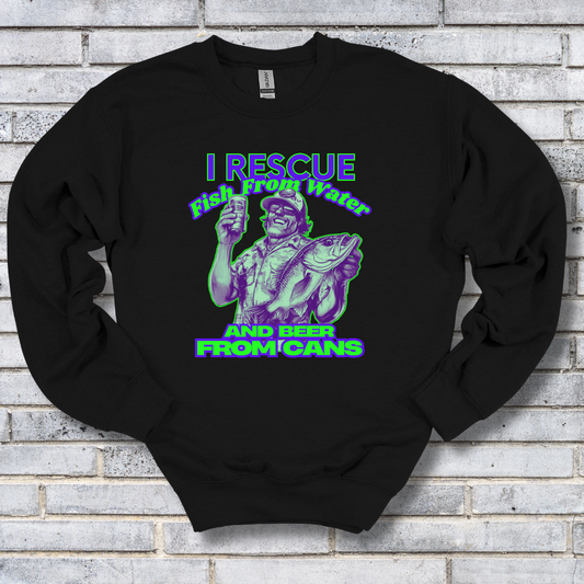 I Rescue Fish From Water Sweatshirt | Funny Fishing Shirts