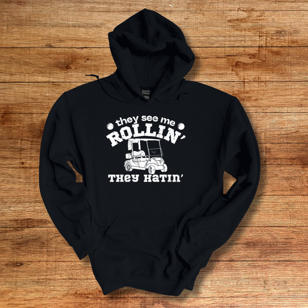 They See Me Rollin They Hatin Golf Long-Sleeve Hoodie | Golfer Gift