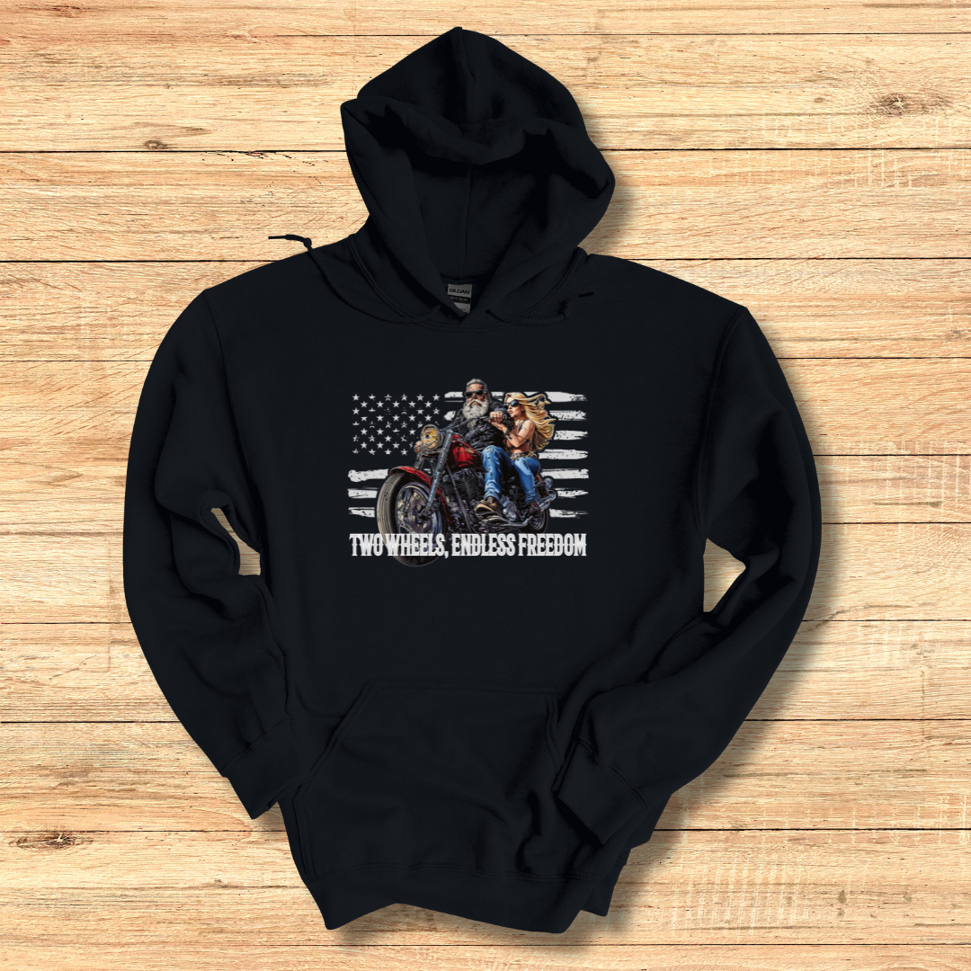 Two Wheels, Endless Freedom Long-Sleeve Hoodie