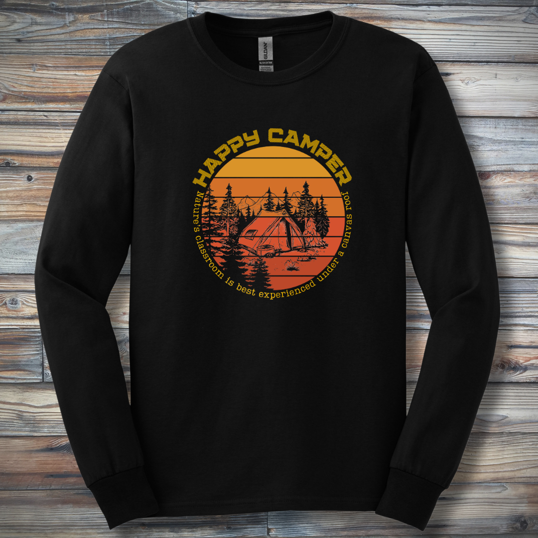Happy Camper Long Sleeve Tee | Camping Gift Ideas