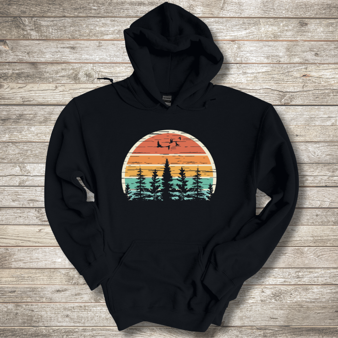 Nature Retro Vibe Long-Sleeve Hoodie | Camping Gift Ideas