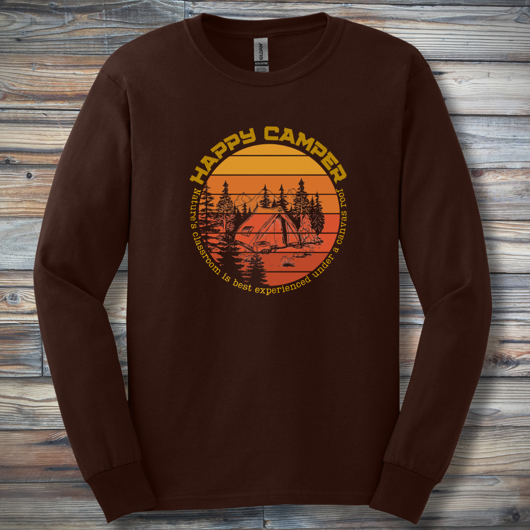 Happy Camper Long Sleeve Tee | Camping Gift Ideas