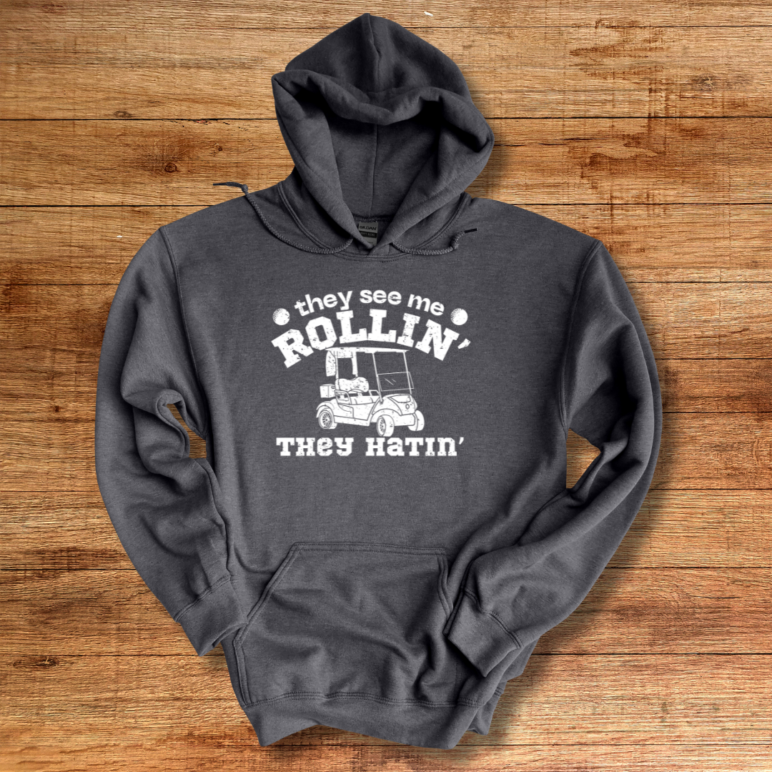 They See Me Rollin They Hatin Golf Long-Sleeve Hoodie | Golfer Gift