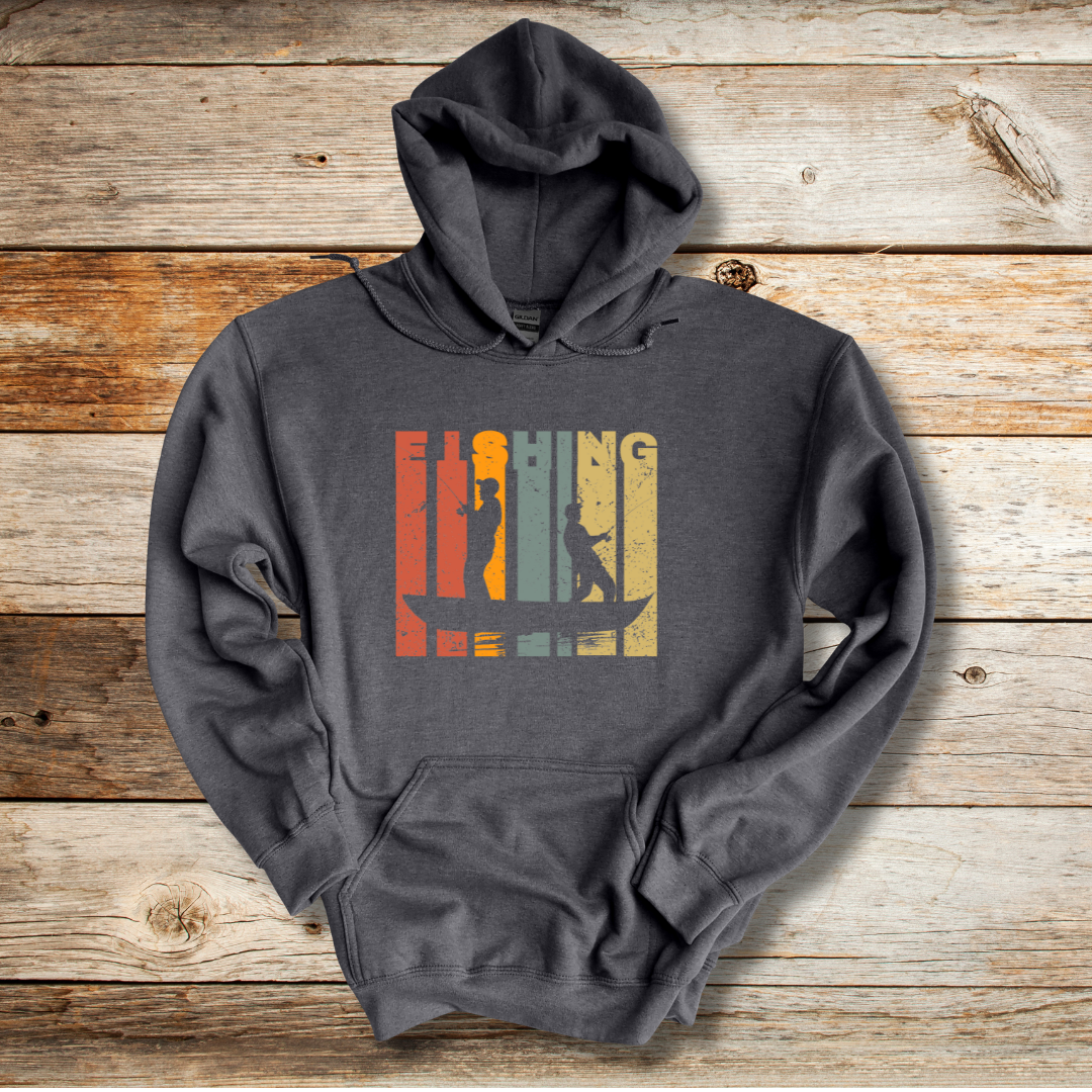 Fishing Grunge Long-Sleeve Hoodie