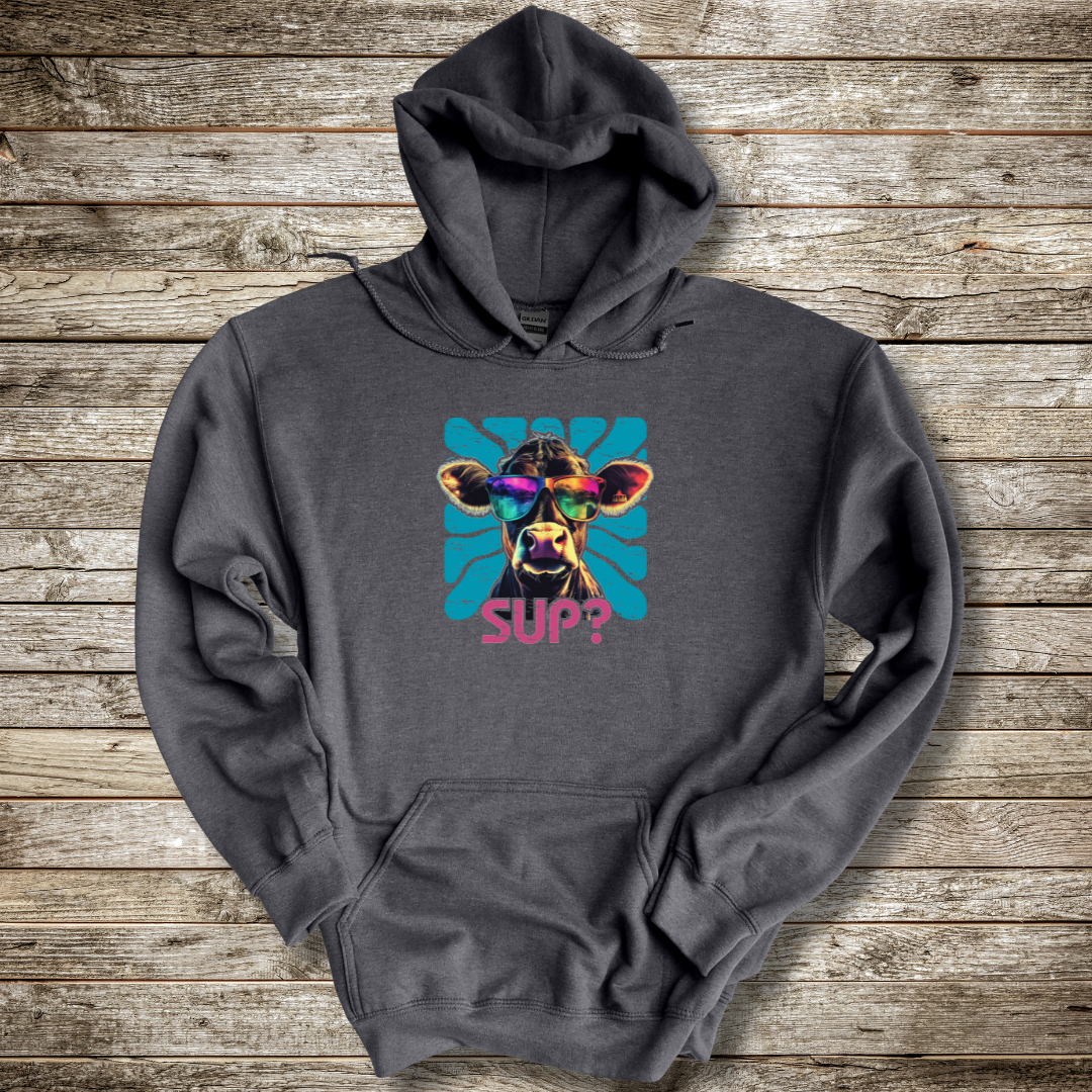 Cow Sup? Long-Sleeve Hoodie | Gift Ideas for Farmers