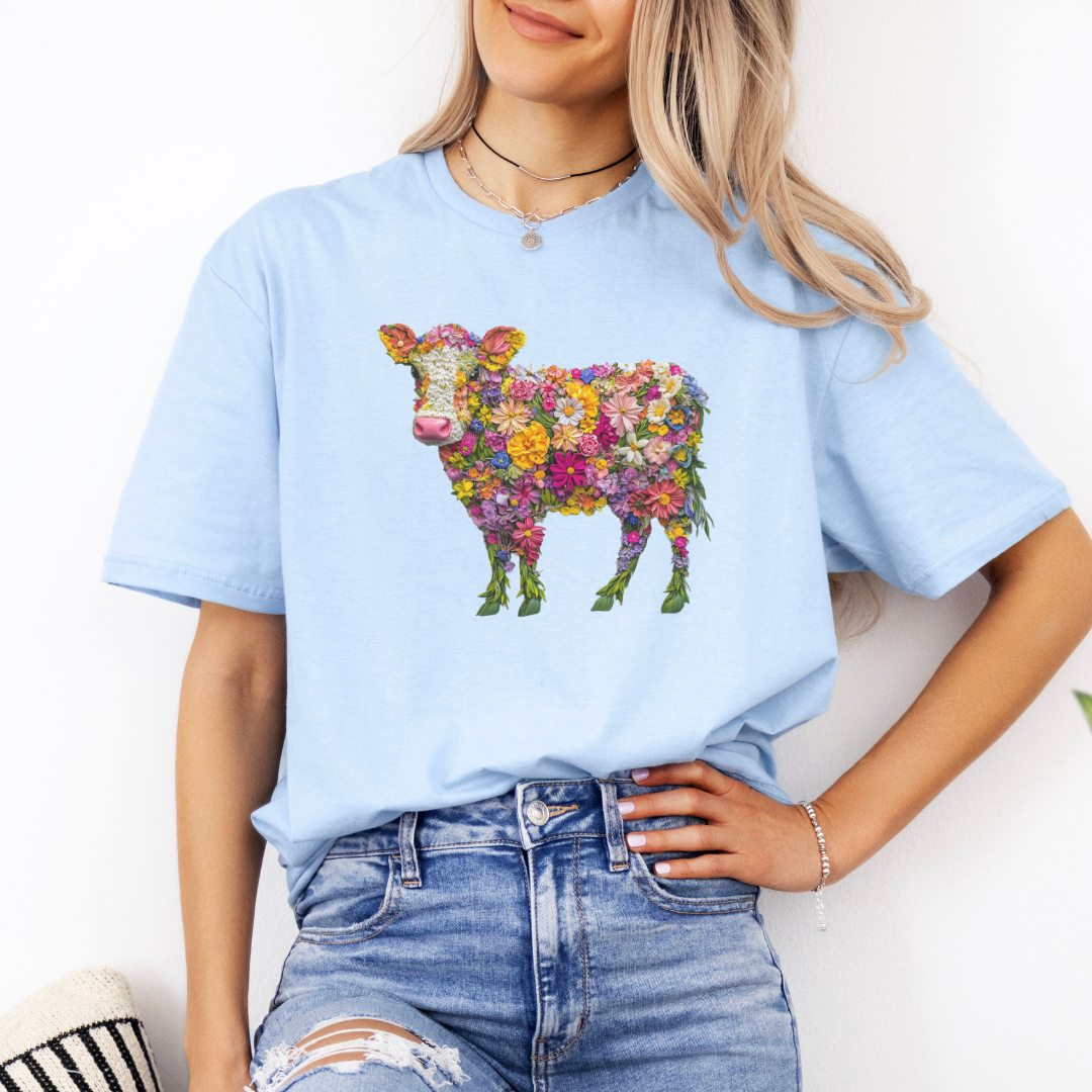 Floral Cow T-Shirt